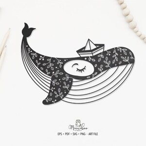 Balena - MARE - File CUT - Art Plotter File - Taglio carta - pdf svg png eps - Silhouette Cameo - Cricut Maker - Creazione di carte - Logo