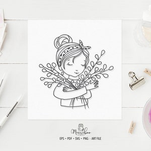 Ragazza di Pasqua, File CUT, Art Plotterdatei, Carta Tagliata, Oster svg, Cricut Maker, Creazione di Carte, Schneidemaschine, Mini-Logo