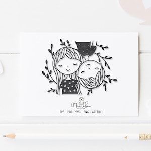 Mädchen und Junge - Liebe - CUT Datei - Kunst Plotterdatei - Papierschnitt - pdf svg png eps - Silhouette Cameo - Cricut Maker - Kartenherstellung