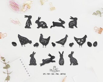 Easter Clipart SVG, file CUT, Art Plotter File, Paper cut, Silhouette Cameo, Cricut Maker, Card making, Logo, Sublimation Design, Scrapbook