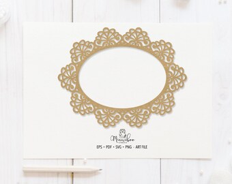 Lace Frame oval 01, CUT file, Art Plotter File, Paper cut, svg frame, Silhouette Cameo, Cricut Maker, Card making, cutting machine, xTool