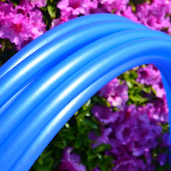 UV Blue Polypro Hoops | 5/8 + 3/4 + 11/16 Diameter | Custom Size | Collapsible Travel Hula Hoop w/ Push Button | Choose Grip | Fast Shipping