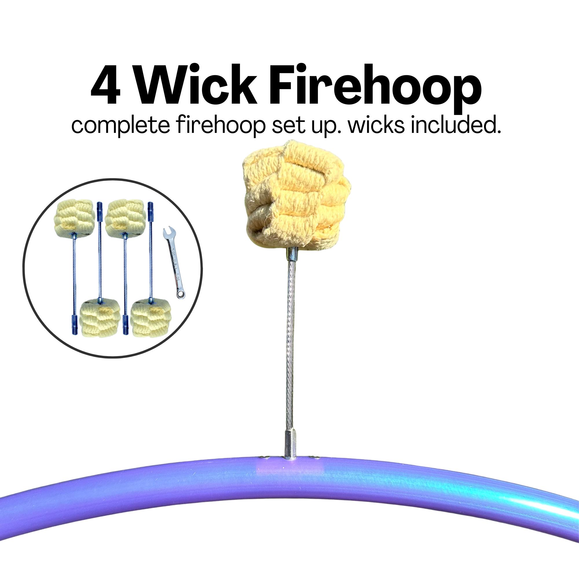 Stoppini Firehoop / Stoppini Fire con nodo a corona avvitabile / Facile sostituzione / Stoppino in Kevlar originale - Italia