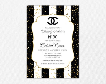 Chanel Invitations Etsy