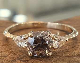 Champagne diamond ring vintage best sale