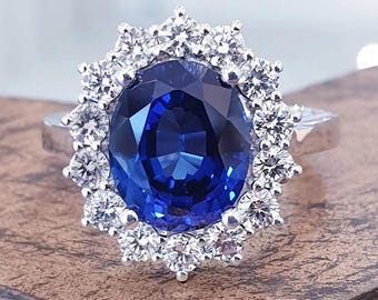 4.48カラットサファイヤ ダイヤモンド リング サイズ14号 プラチナ