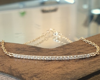Diamond Bracelet 14k Yellow Gold Diamond Chain Bracelet Bracelet For Women Gift for her