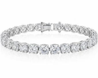 Stunning Tennis Bracelet 17.50Ct Lab Diamonds D-VVS 14k White Gold Bracelets For Women Gold Anniversary Gift For Her