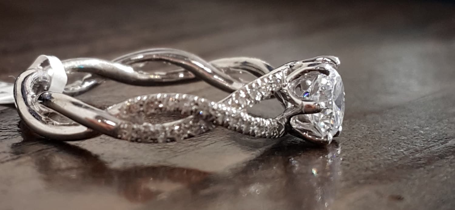 Infinity Engagement Ring Natural Diamonds 14k White Gold for - Etsy