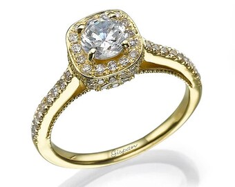 Bague de fiançailles ancienne, bague de fiançailles unique, bague