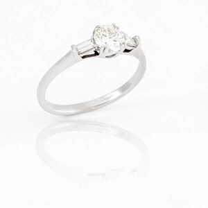 Engagement Ring White gold and Diamond, Baguette Cut Diamond RIng,Vintage, art nouveau, Antique Ring, Promise Ring, Engagement band