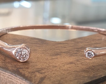 Diamanten armband voor vrouwen 14k Rose Gold Bangle armband Manchet armband cadeau aan haar sierlijke gouden armband