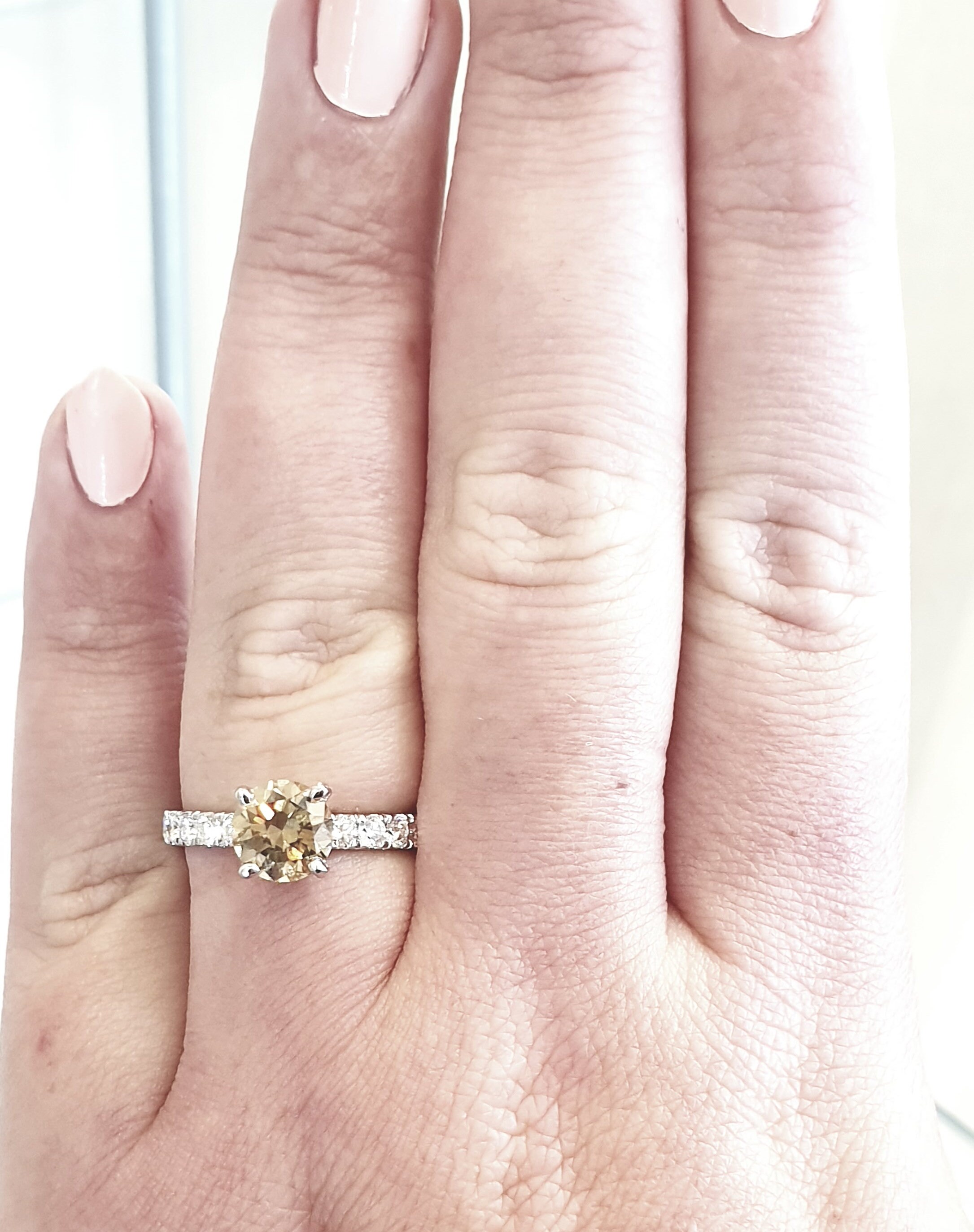 Anello Fidanzamento Oro Giallo 14kt Con Zirconie - Canali Solitario, Taglia 7
