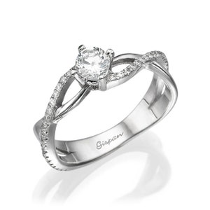 Infinity ring, Engagement ring, infinity engagement ring, infinity knot ring, infinity ring white gold, Diamond engagement ring, Band ring