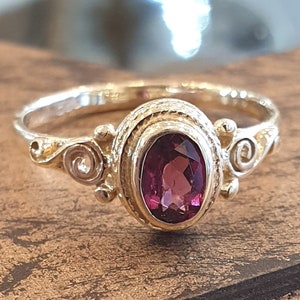 Oval Ring Pink Amethyst 14k Yellow Gold Anniversary Wedding Engagement Promise Statement Gift For Her