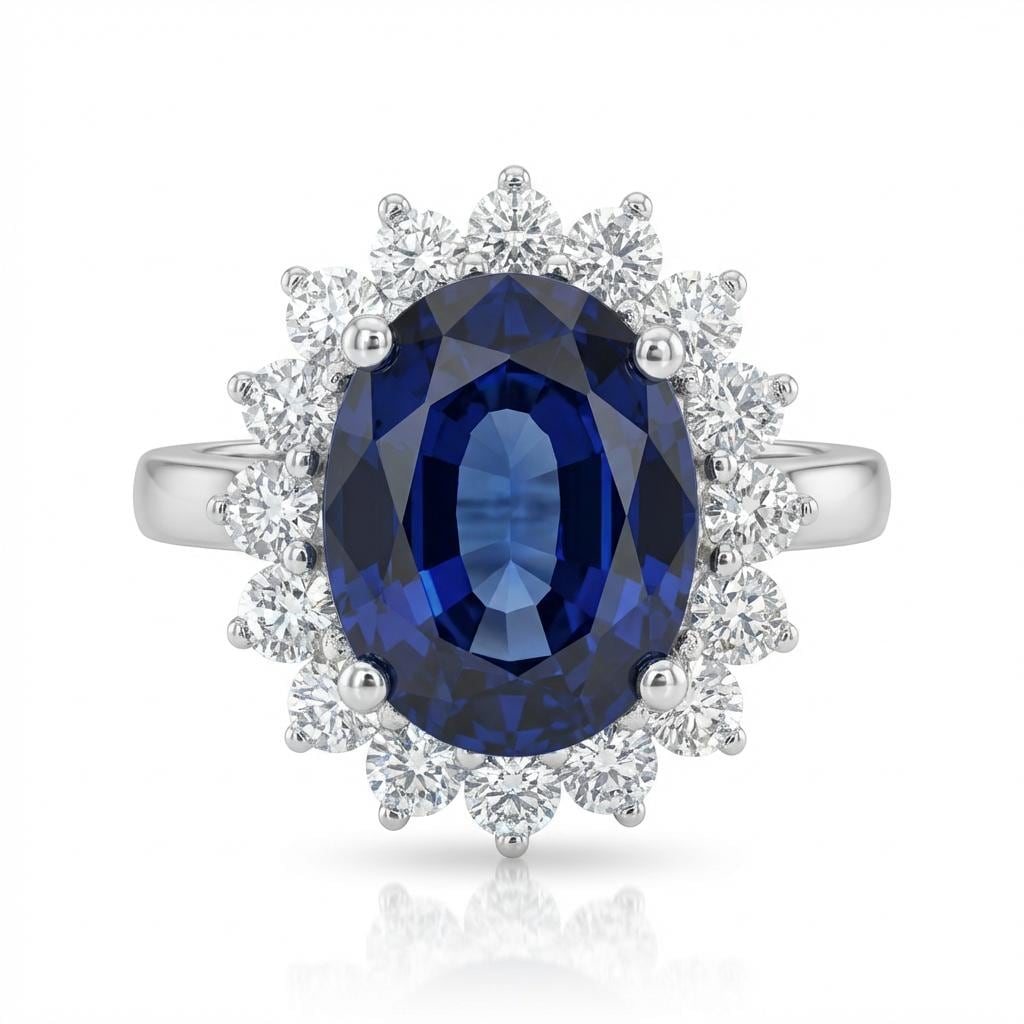 Oval Blue Sapphire Ring