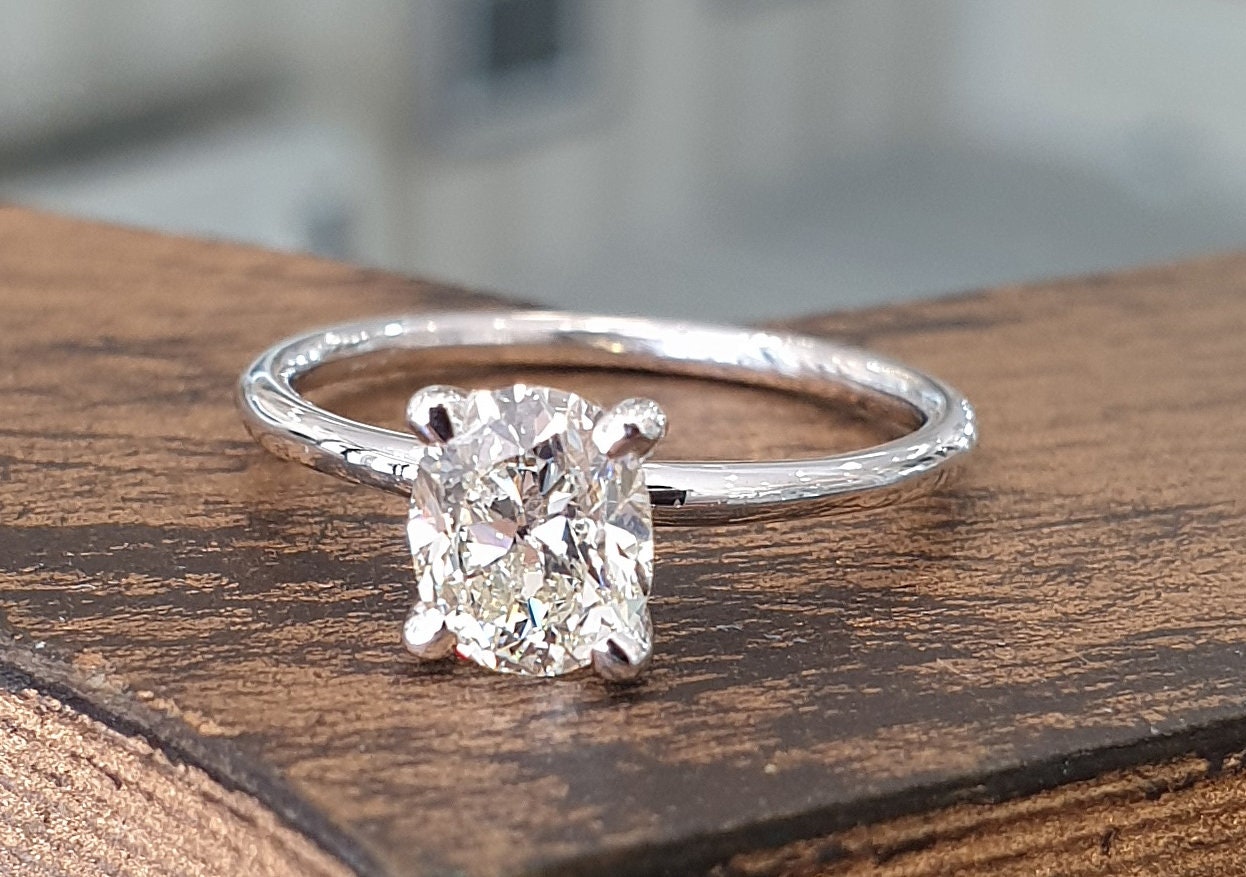 Oval Solitaire Engagement Ring 0.80CT Natural Diamond 14k - Etsy