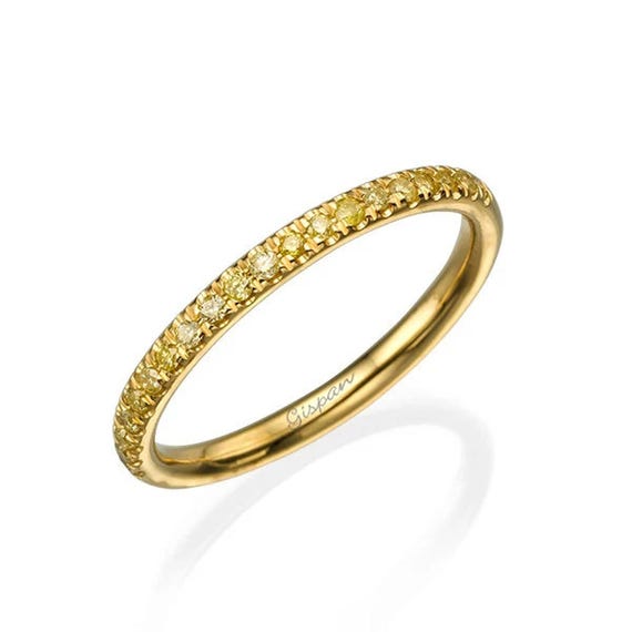 Yellow Diamonds Ring, Eternity Ring, Row Ring, Wedding Ring, Anniversary Ring, Promise Ring, Eternity Band, Wedding Band, Yellow Gold Ring