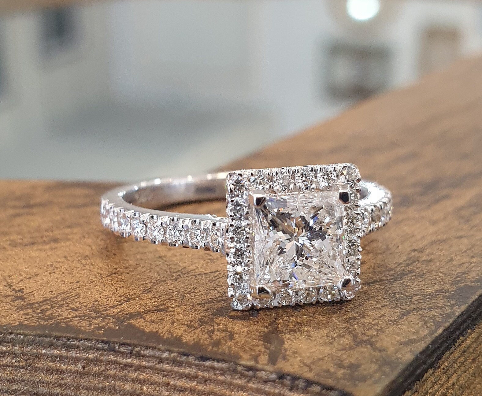 Floating princess hotsell cut diamond ring