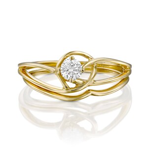 Bridal Set In 14k Yellow Gold With Diamonds, Wedding Ring Set, Engagement Rings, Wedding Rings, Wedding Bands Set, Art Deco Ring