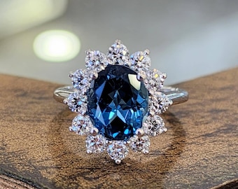 ブルー トパーズ リング、天然 4 カラット ジェムストーン