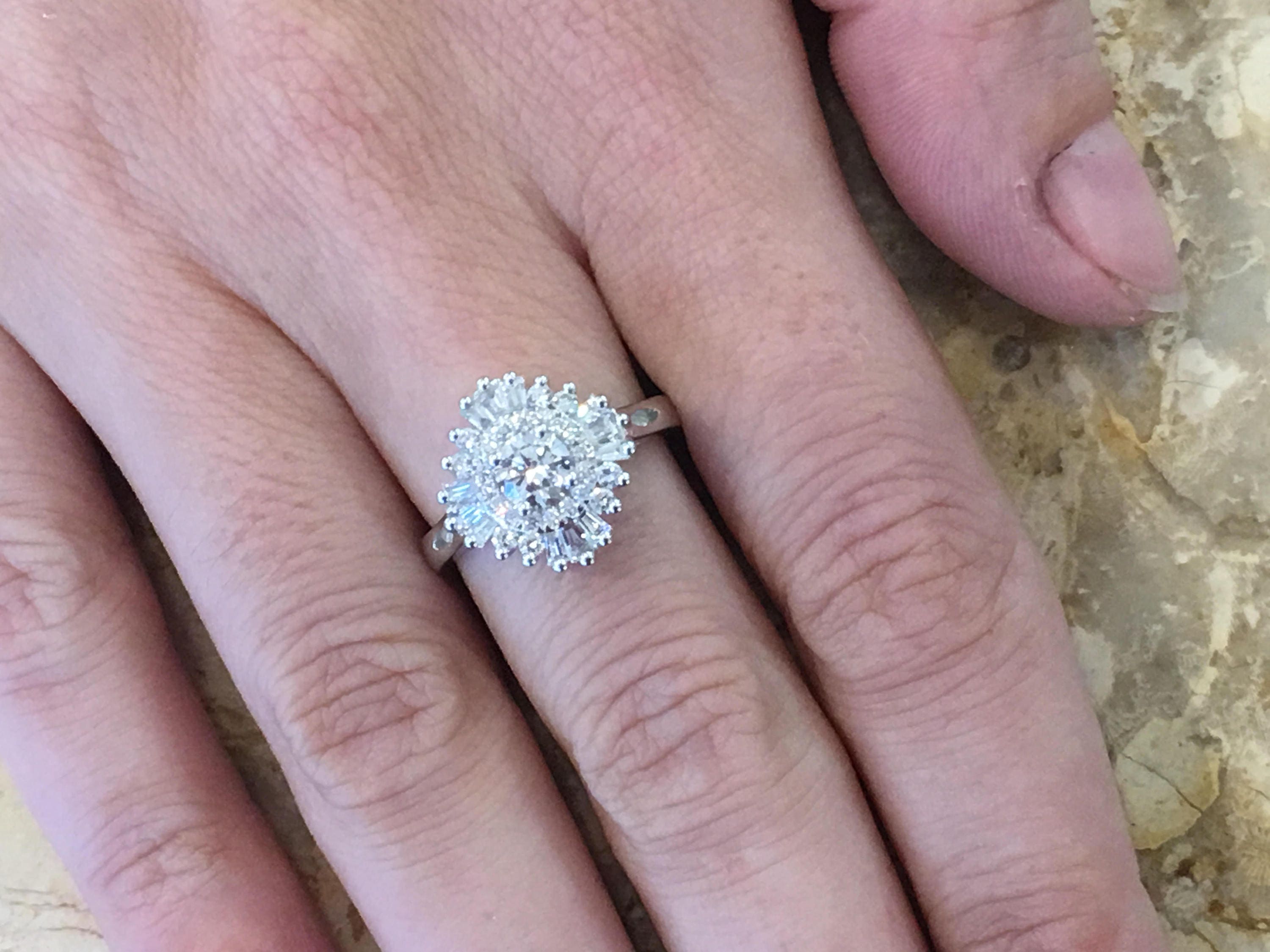 thumbnail image 2 of Sunargi Vintage Art Deco 2Kt Round Diamond (CZ) Engagement Ring - White Gold Finish, Sz 58 (US 8) 2 of 2