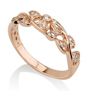 Leaves Wedding Ring, Rose Gold Ring, Wedding Band, Leaf Ring, Engagement Ring, Art Deco ring, Antique ring, Vintage ring, Gift, Band Ring