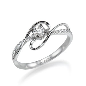 Diamond Engagement Ring "Xtr" In 14k White Gold Unique Engagement Ring Gispandiamonds Promise Ring Engagement Ring For Women