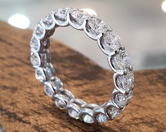Platinum Diamond Eternity Ring 3.60CT F-VVS2 Diamond Wedding Band Wedding Ring For Women Anniversary Stacking Ring Vvs Clarity