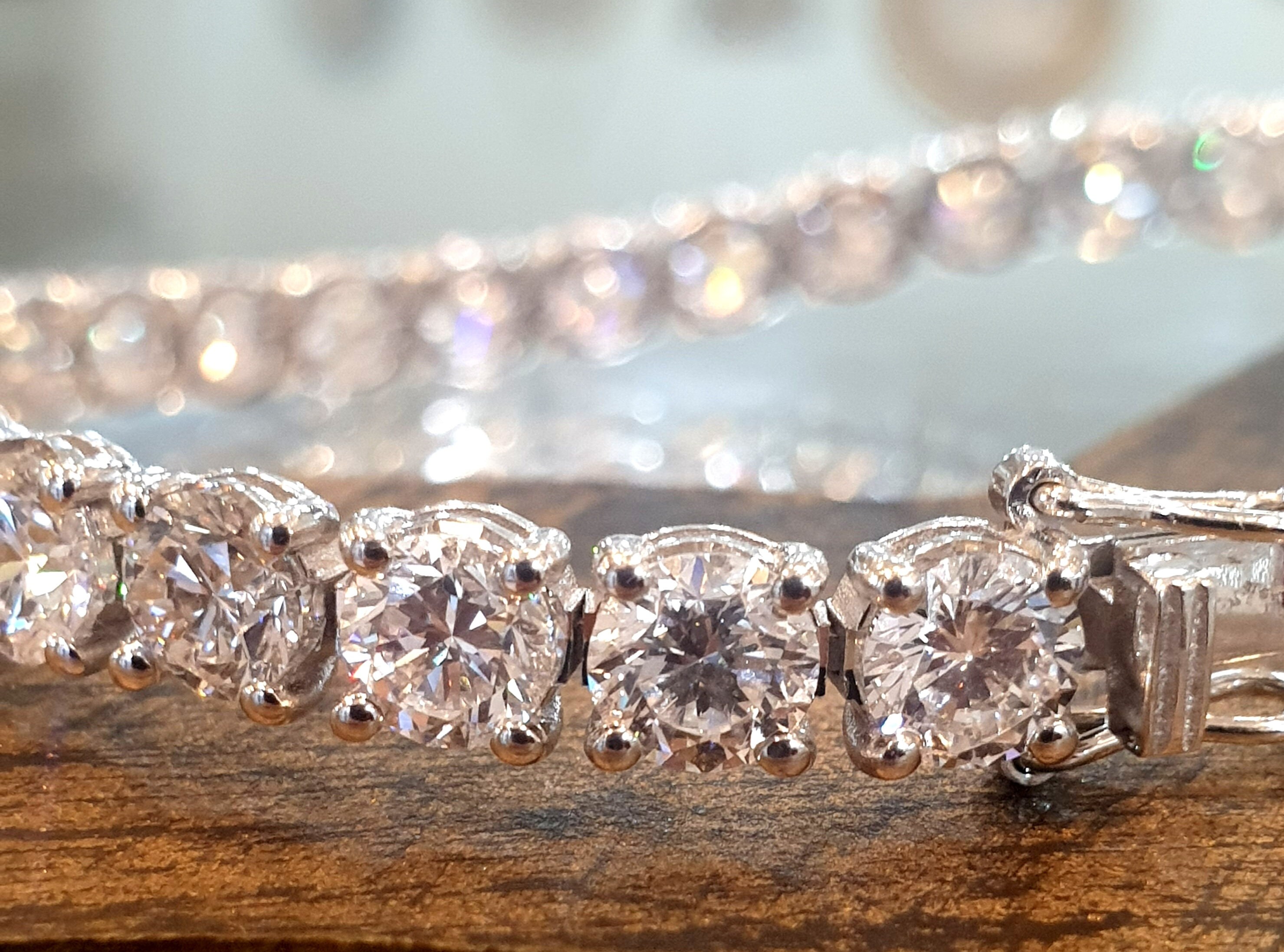 18K White Gold Diamond Tennis Bracelet, 5.02ct. - Nazar's & Co. Jewelers