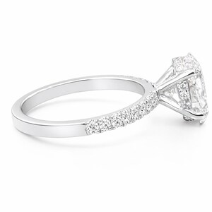Oval Lab Grown Diamond Engagement Ring, 14k White Gold, Diamond Accents image 5
