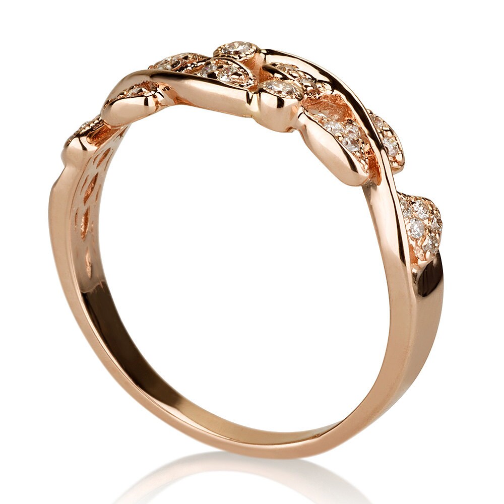 Leaves Wedding Ring Rose Gold Ring Wedding Band Leaf Ring Etsy UK