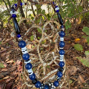 Black, White, Blue  Anglo-Saxon Inspired Necklace