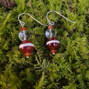 Carnelian and Quartz Earrings