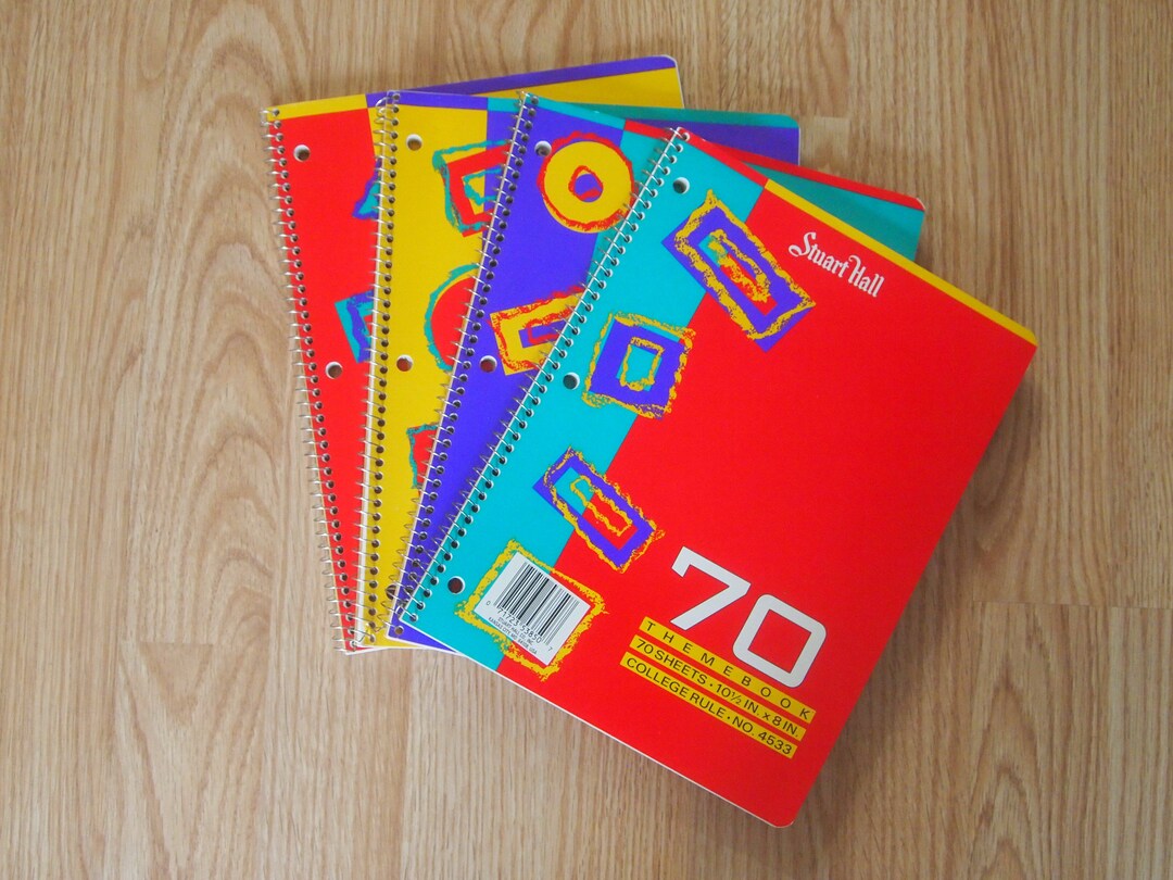 Vintage 80s Stuart Hall Color Block College Rule Spiral Notebooks Etsy