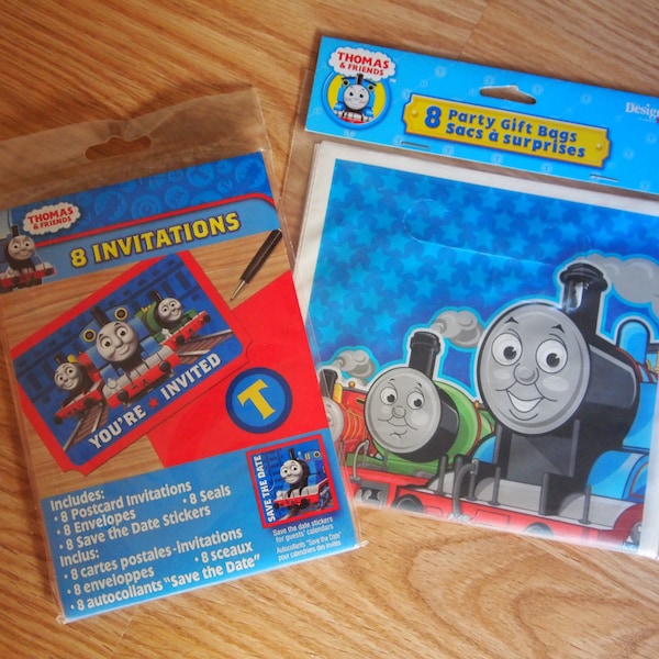 Thomas the Tank Engine Birthday Party Treat Bags and Invitations