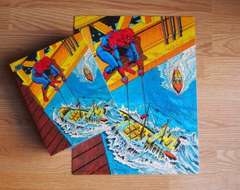 Quebra-cabeça vintage Whitman Spiderman Super Hero de 100 peças