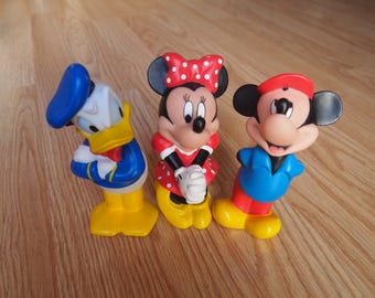 ヴィンテージ ディズニー ミッキー ミニーマウス ドナルドダック PVC お風呂おもちゃ