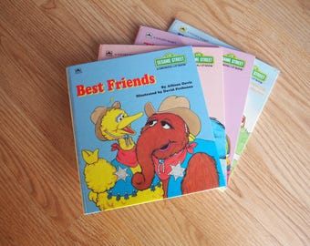 Vintage Golden Book Sesame Street Growing Up Hardcover Books