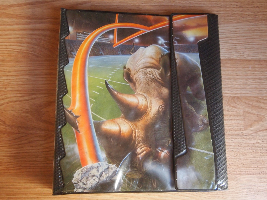 Vintage Mead No Rules Trapper Keeper Notebook 3 Ring Binder Rhino