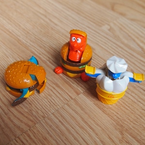 Vintage McDonalds Food Changeables Transformers Happy Meal Toys