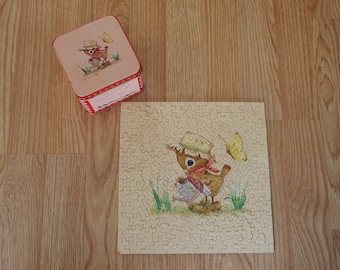 Vintage Hallmark Gardening Bird Puzzle with Tin
