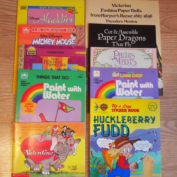 Vintage 80s 90s Coloring Book Lot
