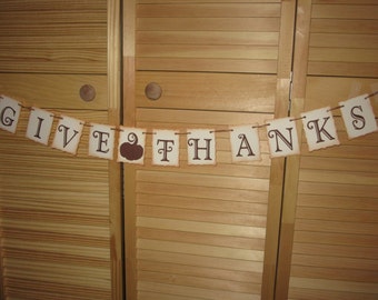 Give Thanks Banner Fall Autumn Banner