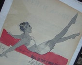 Vintage framed advertising print for Scandale mid century France.