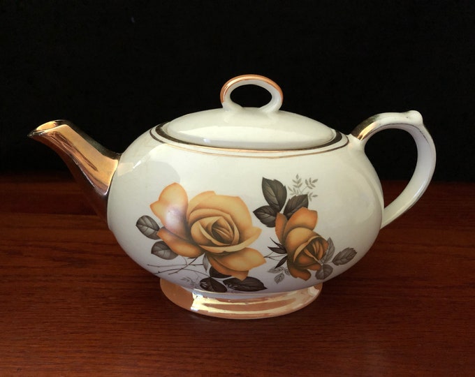 Vintage Gibsons Staffordshire English Bone China Teapot With Yellow