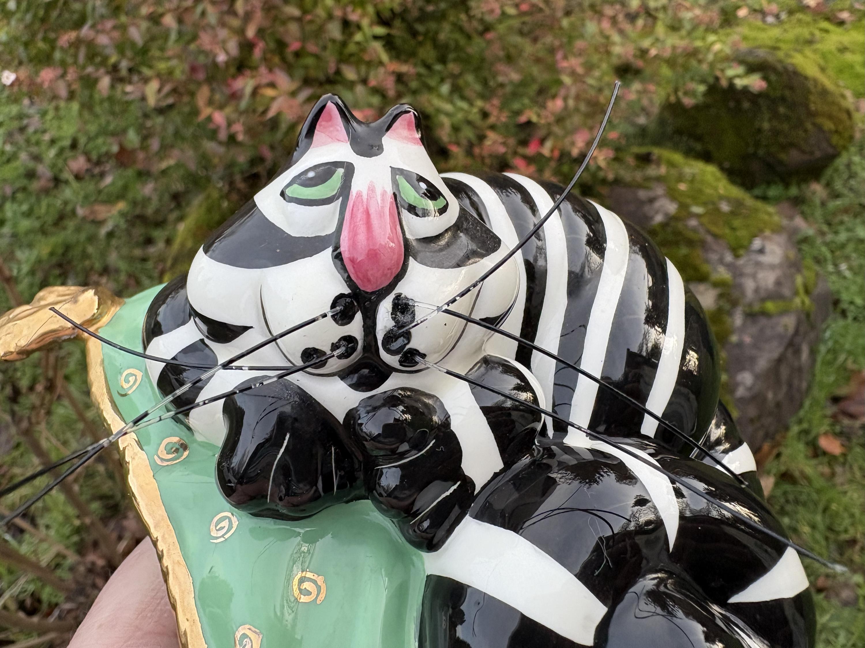 Rare! Vintage Lynda Corneille SWAK Clancy the Cat Ceramic Trinket