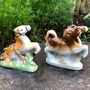 Vintage Hand Painted Prancing Horse Porcelain Figurines, Made In Japan, Price is for One Horse