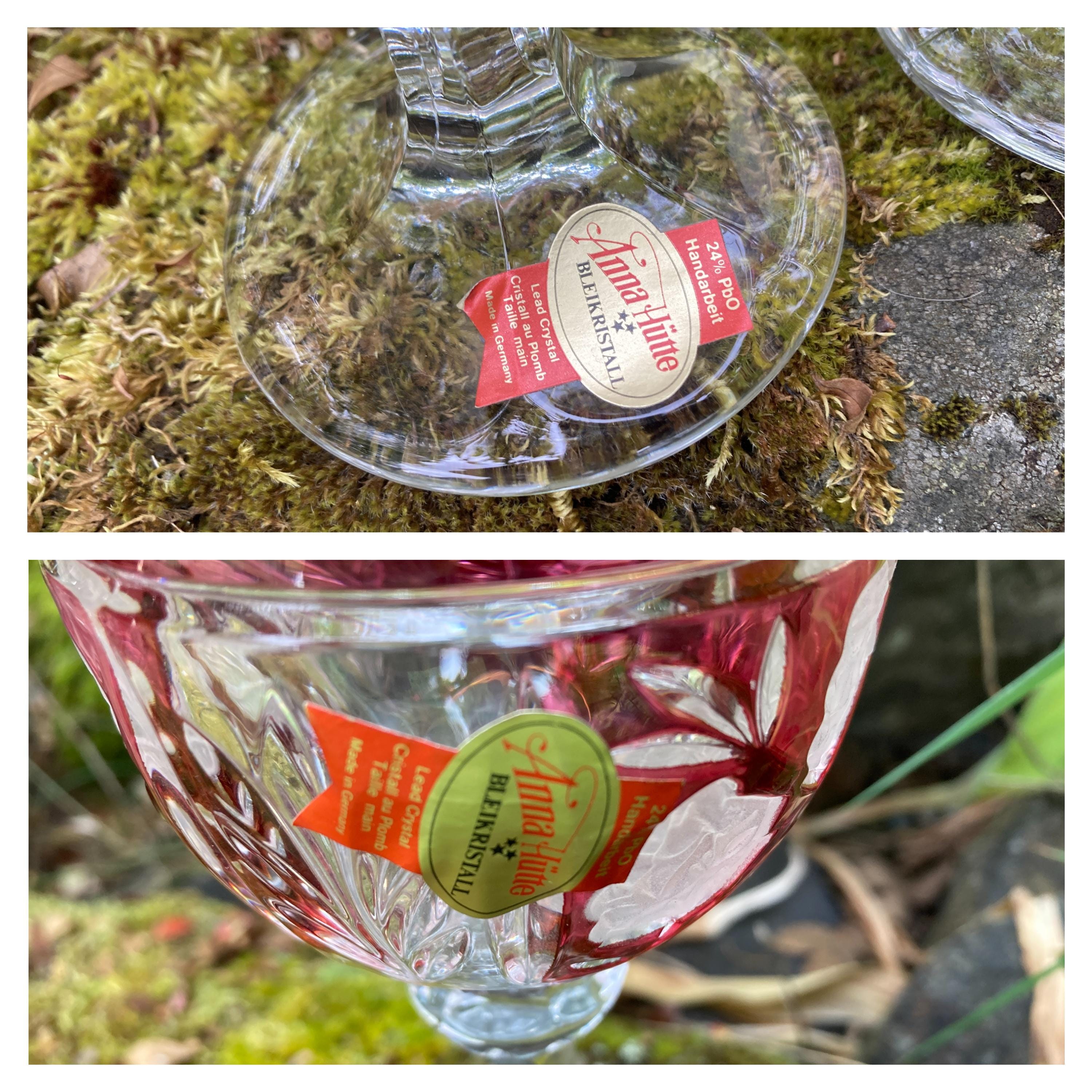 Beautiful! Vintage Anna Hutte Bleikristall Lead Crystal Ruby Red