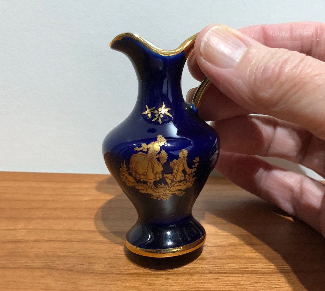 Vintage Limoges Cobalt Blue Miniature 3